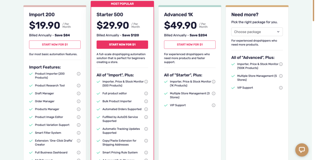 Auto DS system: Pricing